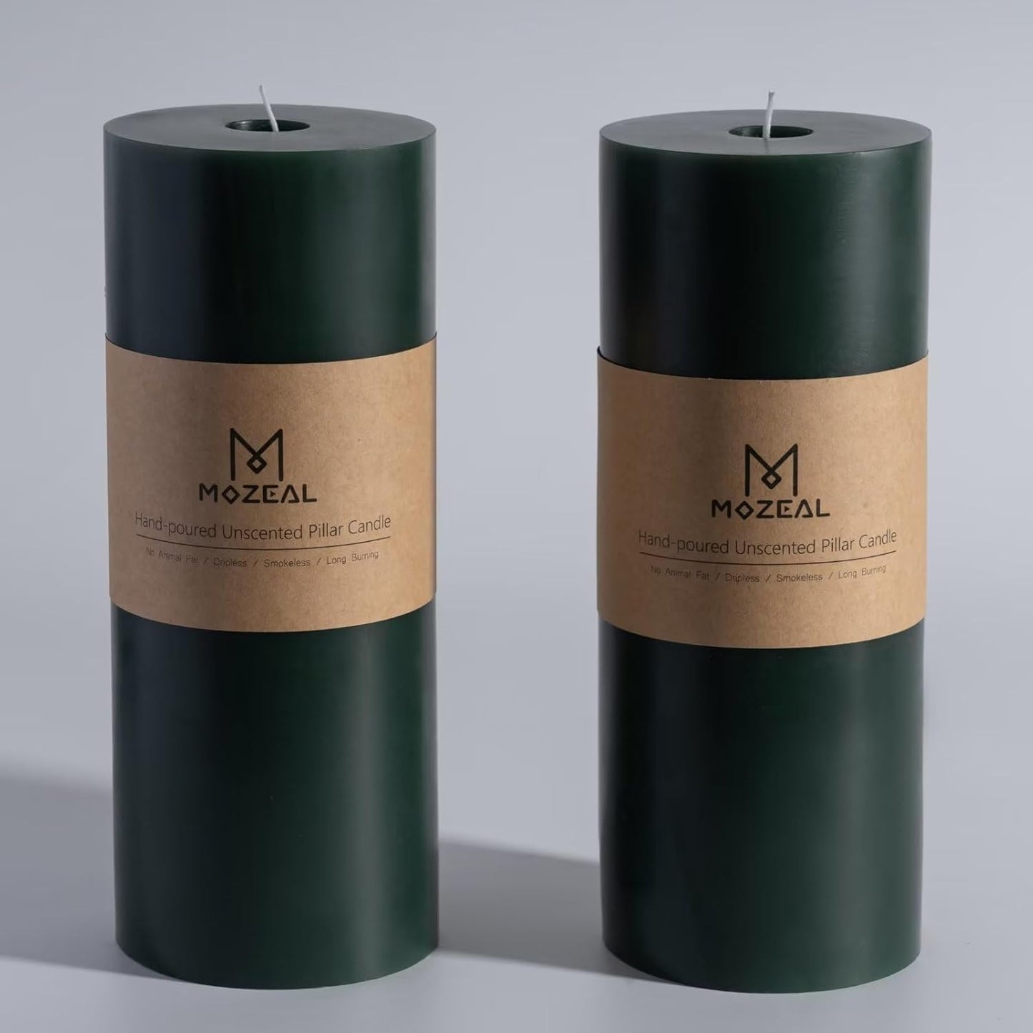 MOZEAL 3" x 4" Hand-Poured Unscented Candle,Dripless Pillar Candle Set of 3,Long Clean Burning,Approx 72 Hours Burn Time,Rustic Country Style,Wedding,Dinner,Christmas and Home Decor,White