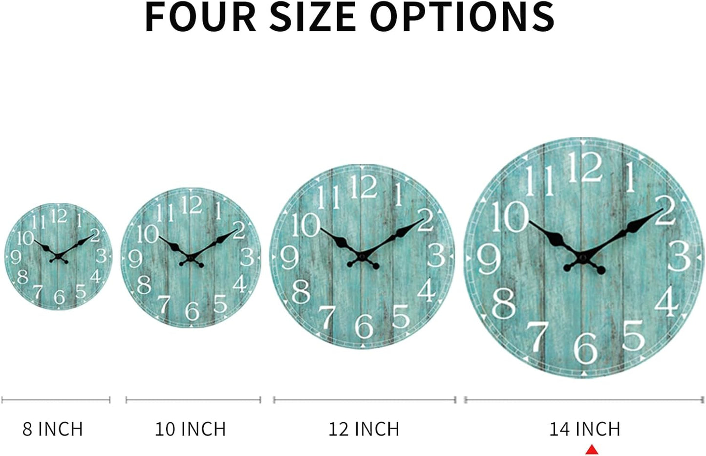 Wall Clock, Rustic Wall Clocks Battery Operated Silent Non Ticking, Country Round Wooden Clocks Farmhous Wall Decorative for Kitchen, Bathroom, Living Room (Gray 8 Inch)