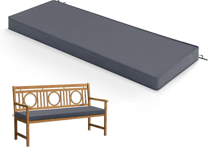 Summsun Outdoor Bench Cushion: Waterproof and Fade Resistant Patio Furniture Cushions - Non-Slip Bench Pad Cushion with Removable Cover for Garden Swing Porch Sofa Settee, 48 x 18 x 3 Inch, Black