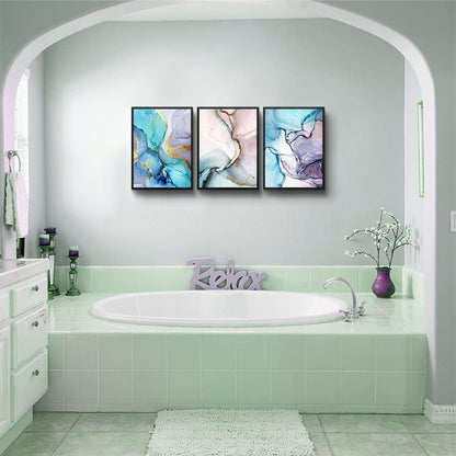 MHARTK66 Wall Art for Bedroom Wall Decor for Living Room Office Decor Abstract Mountain Aurora Landscape Painting 3 Piece Scenic Framed Canvas Art Prints Ready to Hang Kitchen Wall Pictures Home Decor