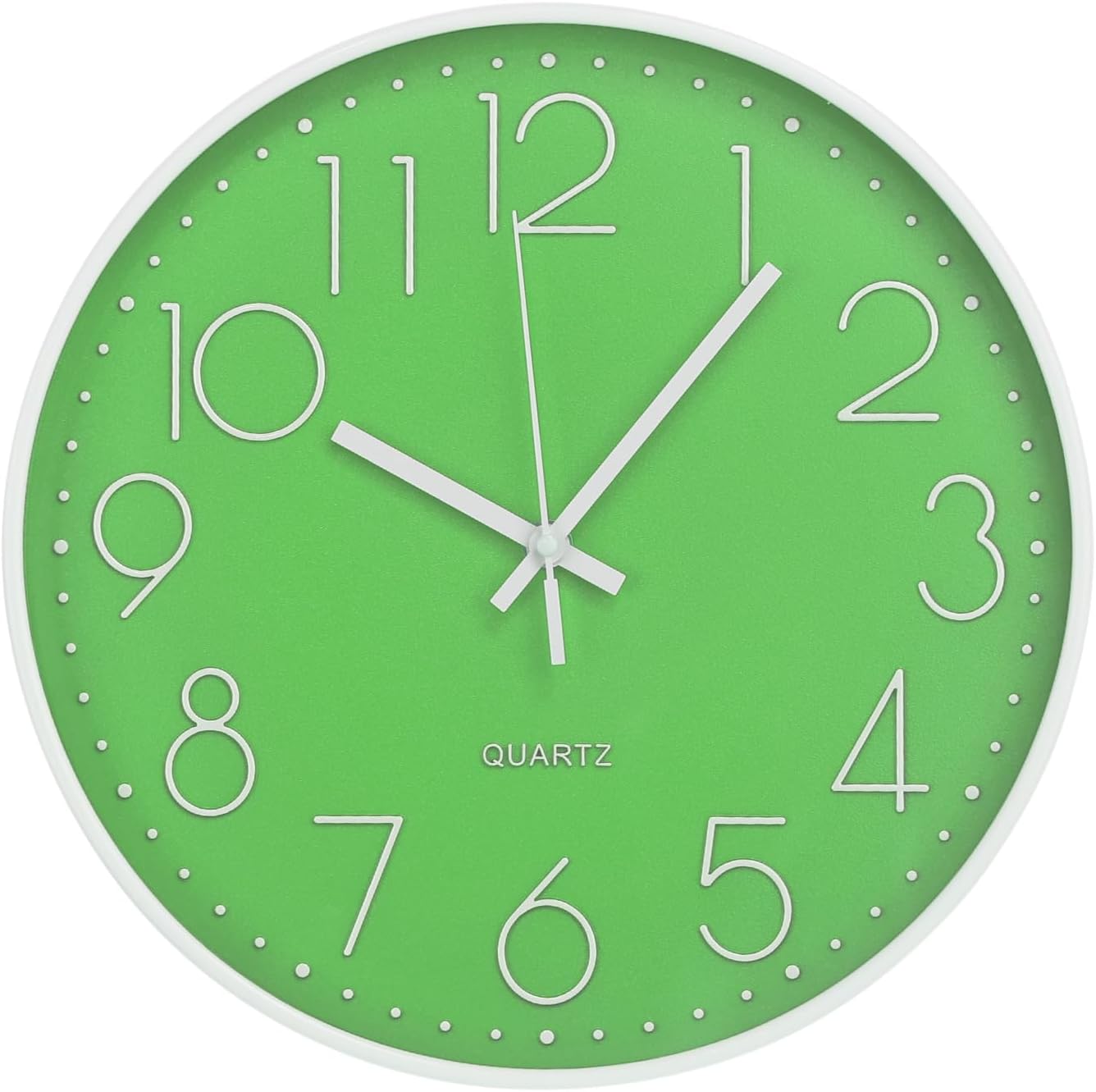 Wall Clock 12 Inch Non-Ticking Silent Modern Simple Style Round Decor Clock Gold Stereoscopic Dial Quartz Wall Clocks for Home/Office/School/Living Room/Bedroom/Kitchen