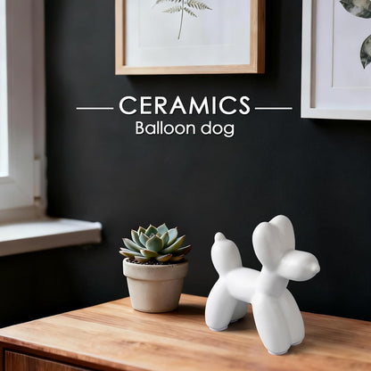 Notakia Cute Ceramics Balloon Dog Statue Crafts Gold Living Room Desktop Decorations,Handmade Modern Small Ceramic Animal Statue Ornament Gold Home Decor Accents