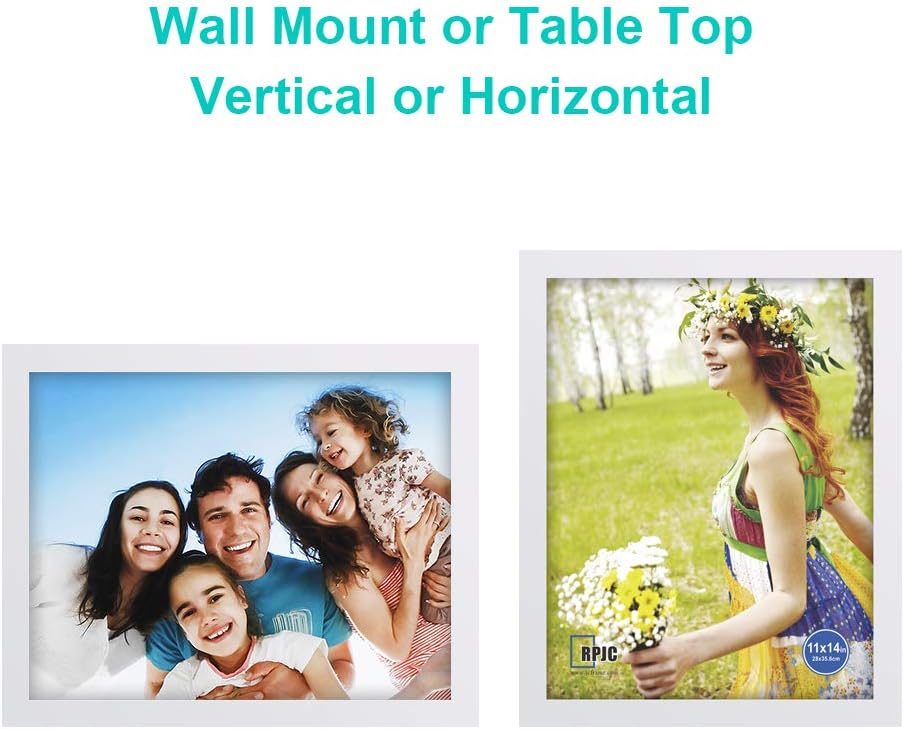RPJC 5x7 Picture Frames Made of Solid Wood High Definition Glass for Table Top Display and Wall Mounting Photo Frame Black
