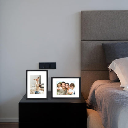 Egofine 12x16 Picture Frame Black, Covered by Plexiglass Made of Solid Wood, Display Pictures 9x12 and 11x14 with Mat or 12x16 Without Mat, for Wall Mounting Photo Frame - Colors B