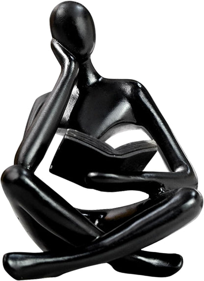 Jinkoozz Reading Women Statue, Thinker Sculptures, Abstract Art Ornament, Modern Aesthetic Figurine Decoration, Suitable for Home Living Room Bedroom Office Shelf Table Desk Bookshelf Decor