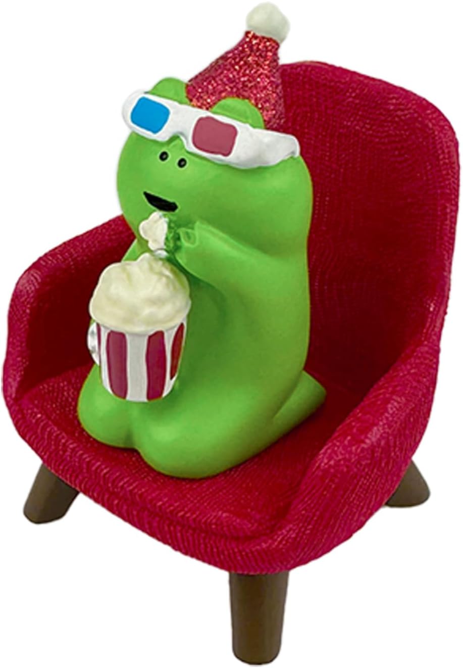 Refintural Miniature Frog Eating Cake Figurine - Funny Shelf Desk Decoration - Perfect Cute Frog Gift (Pink Sofa)