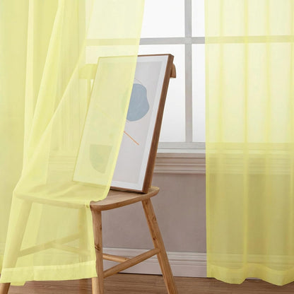 Chyhomenyc Sheer White Valances for Windows 2 Pack, Small Window Curtains for Living Room Bathroom Cafe Laundry Basement, Modern Top Dual Rod Pocket Voile Curtain, 42W x 14L inches, White - Colors A
