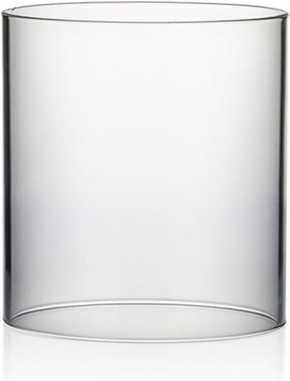 WGVI Hurricane Candle Holder Sleeve, Wide 4", Height 8", Clear Glass Cylinder Candleholder, Chimney Tube, Open Ended Candle Shade, 1 Piece - Colors A