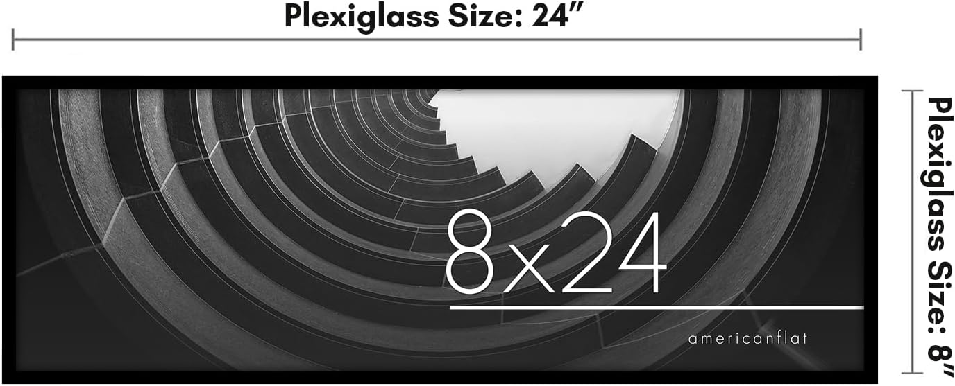 Americanflat 24x36 Poster Frame with Polished Plexiglass - Streamline Collection - Thin Border Picture Frame for Wall Display - Hanging Hardware Included - Black - Colors D