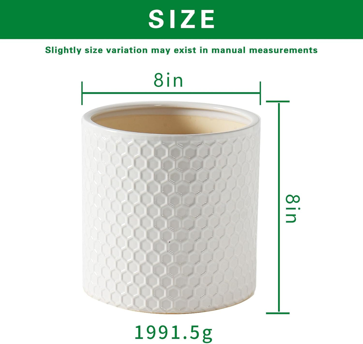 Docrin 3-Pack Ceramic Planters Set - 6.5"+5.3"+4" Dual-Tone Flower Pots with Drainage Holes, Modern Indoor Outdoor Planters for Succulents/Herbs/Large Plants, Home Office (Brownish Black & White)