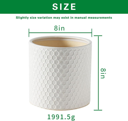 Docrin 3-Pack Ceramic Planters Set - 6.5"+5.3"+4" Dual-Tone Flower Pots with Drainage Holes, Modern Indoor Outdoor Planters for Succulents/Herbs/Large Plants, Home Office (Brownish Black & White)