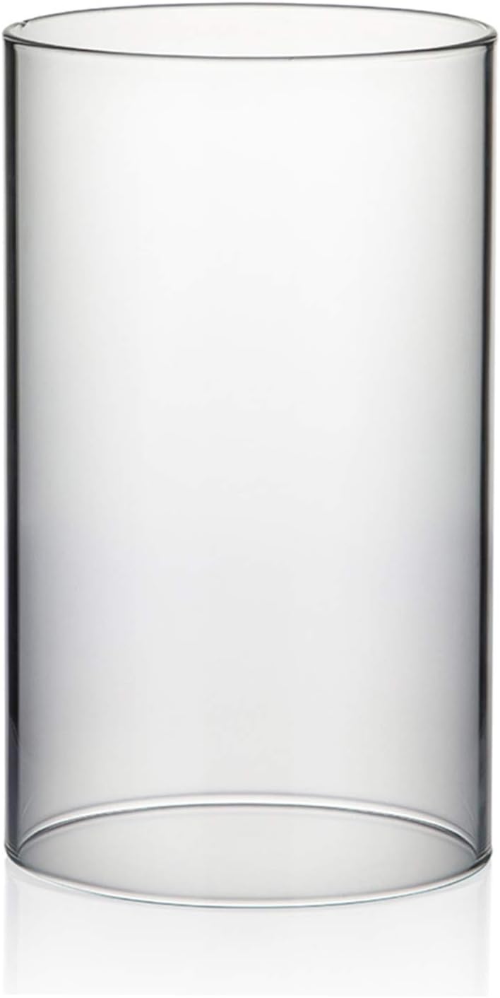 WGVI Hurricane Candle Holder Sleeve, Wide 4", Height 10", Clear Glass Cylinder Candleholder, Chimney Tube, Open Ended Candle Shade, 1 Piece - Colors B
