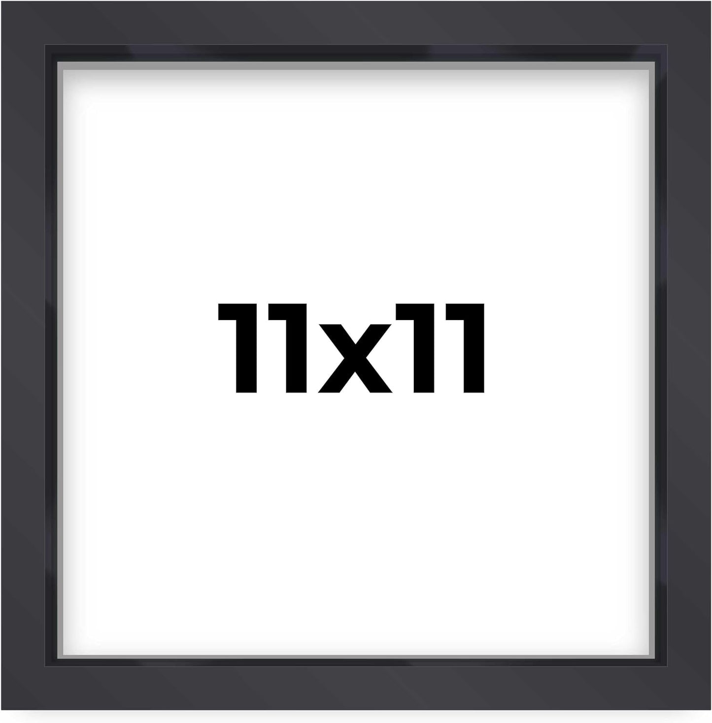 14x14 Shadow Box Black | 3/4" Depth of Usable Space | Solid Wood Pine | Includes UV Resistant Acrylic Plexiglass, Acid-Free Backing & Hanging Hardware | Made to Order in USA - Colors E