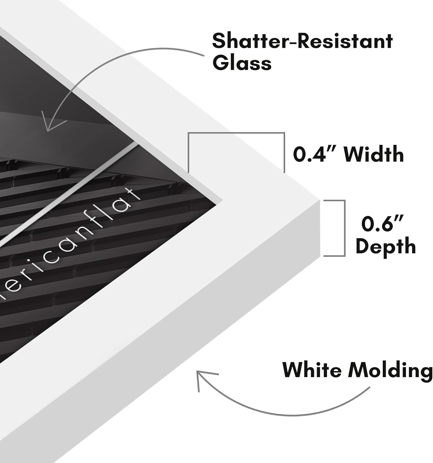 Americanflat 24x36 Poster Frame with Polished Plexiglass - Streamline Collection - Thin Border Picture Frame for Wall Display - Hanging Hardware Included - Black - Colors D