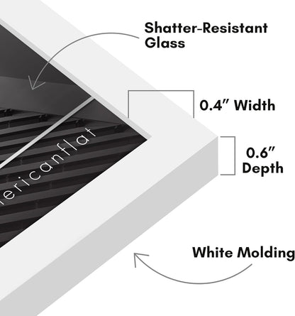 Americanflat 24x36 Poster Frame with Polished Plexiglass - Streamline Collection - Thin Border Picture Frame for Wall Display - Hanging Hardware Included - Black - Colors D