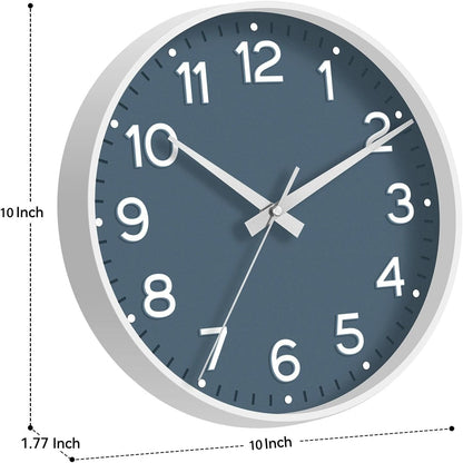 Roymnie Wall Clock Green, Silent Wall Clocks Battery Operated 8 Inch-Modern Non Ticking Analog Clock Decorative for Kitchen Office Bathroom Bedroom(Gold)