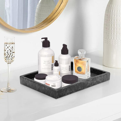 Marble Bathroom Tray,Pure Natural Vanity Tray,Marble Tray for Kitchen Counter Non-Ceramic/Non-Resin,Stone Trays 12 x 8 inch Cyan Green