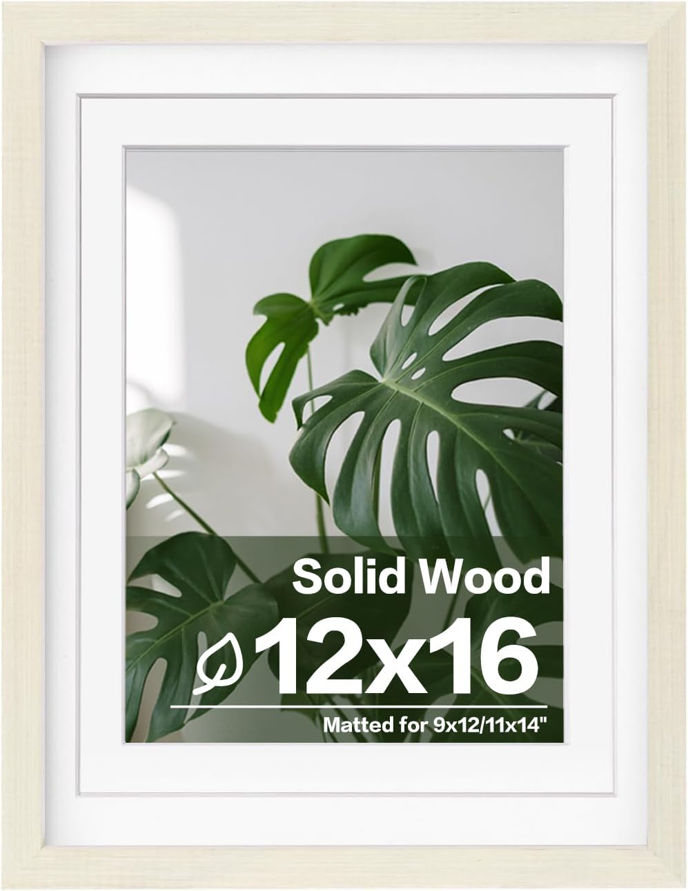 Egofine 12x16 Picture Frame Black, Covered by Plexiglass Made of Solid Wood, Display Pictures 9x12 and 11x14 with Mat or 12x16 Without Mat, for Wall Mounting Photo Frame - Colors A
