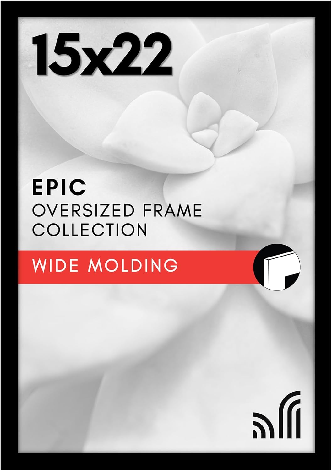 Americanflat 16x20 Picture Frame with Polished Plexiglass - Black Picture Frame - Wide Photo Frames Made of Engineered Wood for Vertical or Horizontal Wall Display - Epic Collection - Black - Colors A