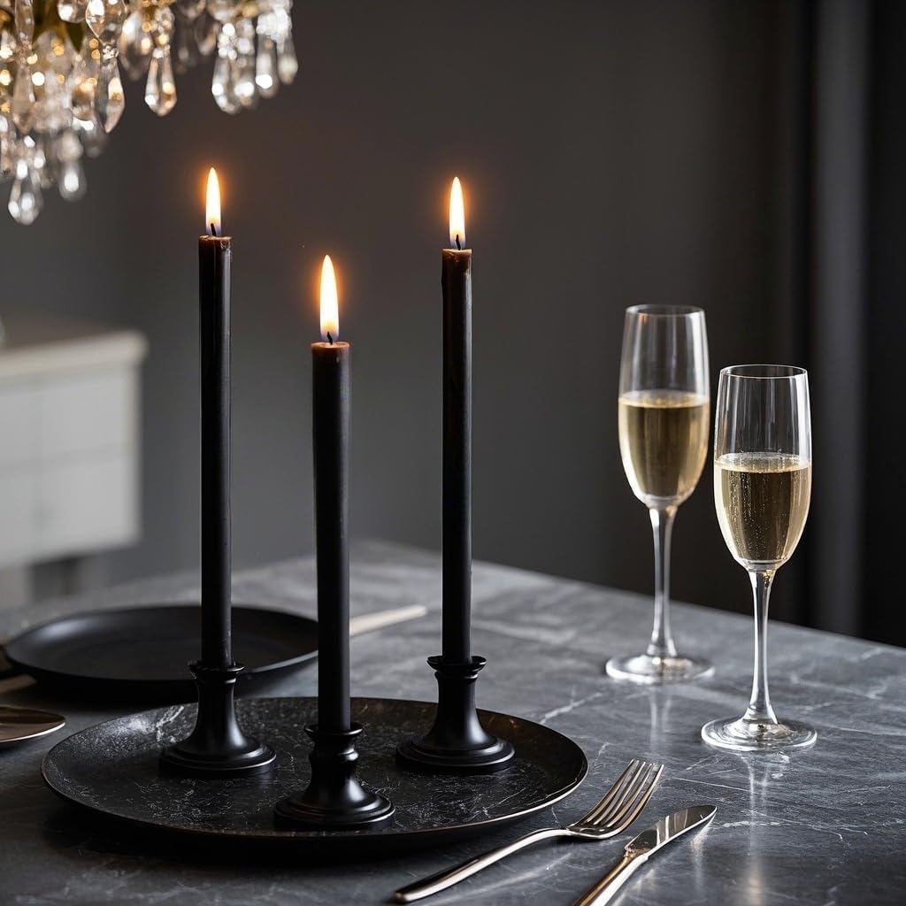 12-Pack Olive Green Taper Candles, 10 Inch Unscented Dripless Candlesticks, Long-Lasting Burn Time of 7-8 Hours, Perfect for Christmas Home Décor Spring and St. Patrick's Day