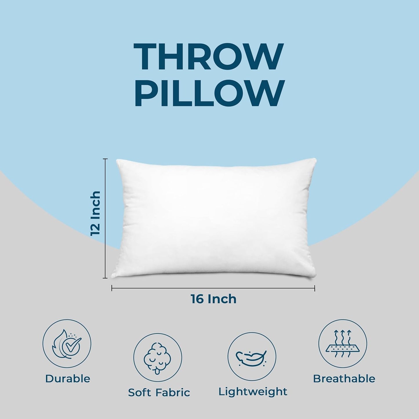 Utopia Bedding Throw Pillows (Set of 4, White) – 16 x 16 Inches Down Alternative Pillows for Bed, Sofa, and Couch - Fluffy Decorative Stuffer Pillow for Indoors & Outdoors
