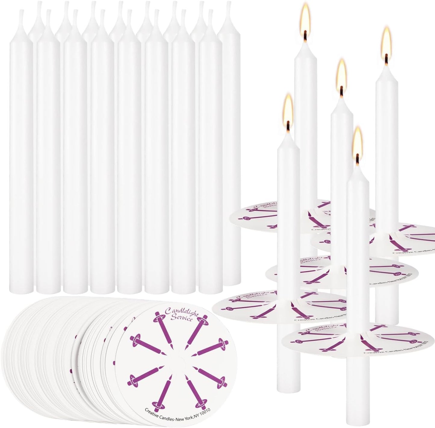 30-Pack 10-Color Taper Candles - 10 Inch Dripless & 10-Hour Burn｜Wedding/Birthday/Home Decor with Premium Wax
