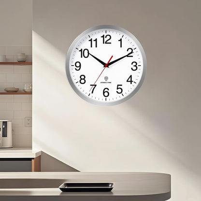 Rohioue Wall Clock Modern 8 Inch Battery Operated Silent Non Ticking Small Analog Clock for Living Room Office Home Bedroom Kitchen Bathroom(Black)