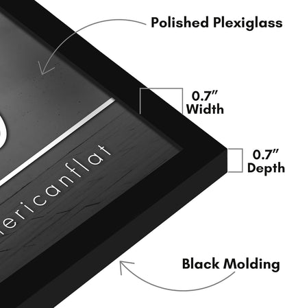 Americanflat 24x36 Poster Frame with Polished Plexiglass - Streamline Collection - Thin Border Picture Frame for Wall Display - Hanging Hardware Included - Black - Colors A