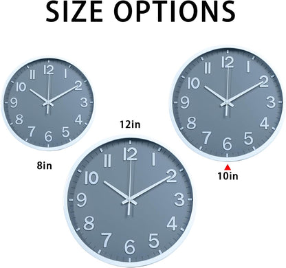 Wall Clocks Battery Operated 8 inch Modern Wall Clock,Silent Non Ticking Wall Clock for Living Room Bedroom Kitchen Office Classroom Decor (Green White)
