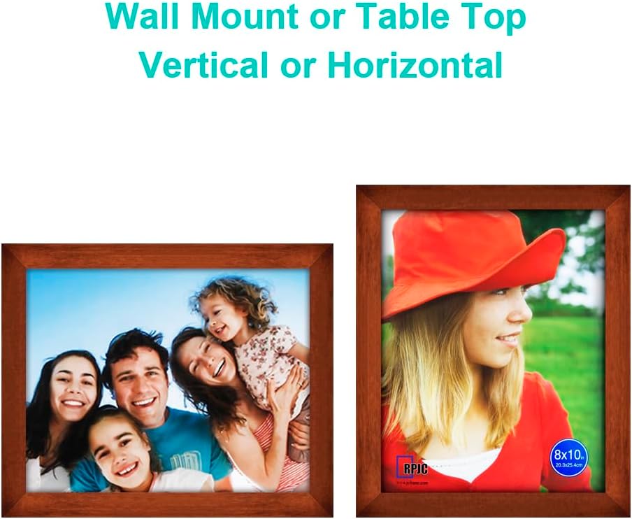 RPJC 5x7 Picture Frames Made of Solid Wood High Definition Glass for Table Top Display and Wall Mounting Photo Frame Black