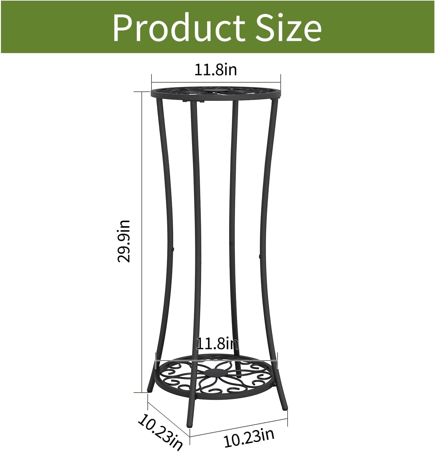 YINMIT Plant Stand Indoor,2 Tier Round Potted Holder Rack,Flower Pot Stand Shelf,Round Supports Rack,Corner Plant Shelf for Balcony Garden Patio Living Room,Brown