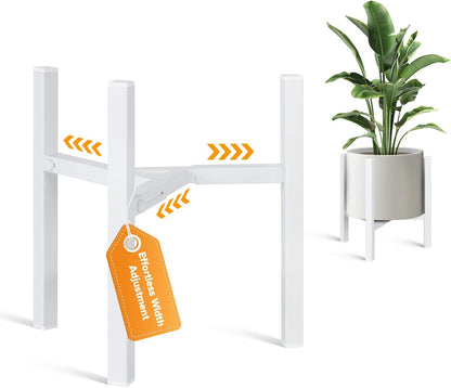 Plant Stand Indoor Adjustable, Metal Modern Indoor Plant Stand, Heavy Duty Plant Stands Outdoor Corner, Stable Plant Holder, Fits 8 to 12 Inches Pots, Black, 1 Pack, Pot & Plant Not Included