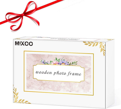 Mixoo 4x6 Picture Frame 2 Pack - Rustic Wooden Picture Frames with Walnut Wood Base and High Definition Break Free Acrylic Photo Covers for Desk Tabletop Display Graduation Gifts Teacher Appreciation Gifts (Horizontal + Vertical)