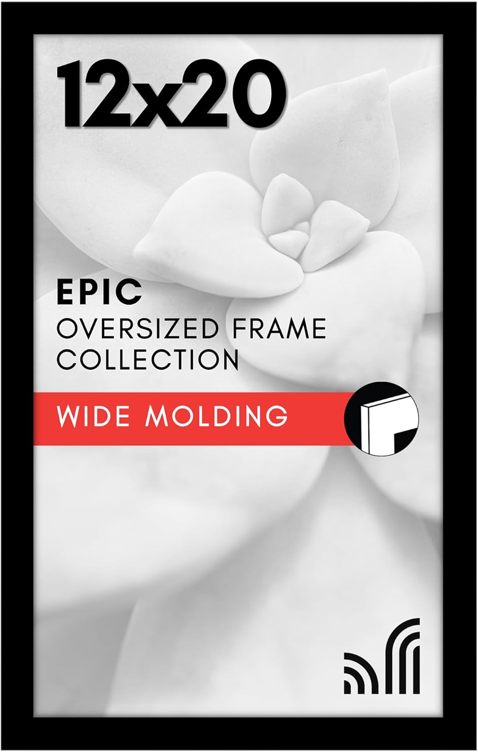 Americanflat 16x20 Picture Frame with Polished Plexiglass - Black Picture Frame - Wide Photo Frames Made of Engineered Wood for Vertical or Horizontal Wall Display - Epic Collection - Black - Colors C