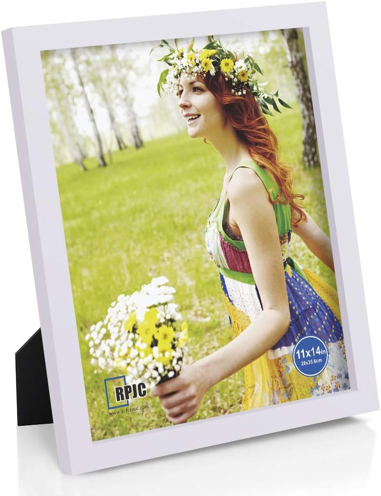 RPJC 5x7 Picture Frames Made of Solid Wood High Definition Glass for Table Top Display and Wall Mounting Photo Frame Black