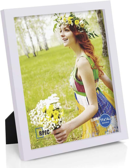 RPJC 5x7 Picture Frames Made of Solid Wood High Definition Glass for Table Top Display and Wall Mounting Photo Frame Black