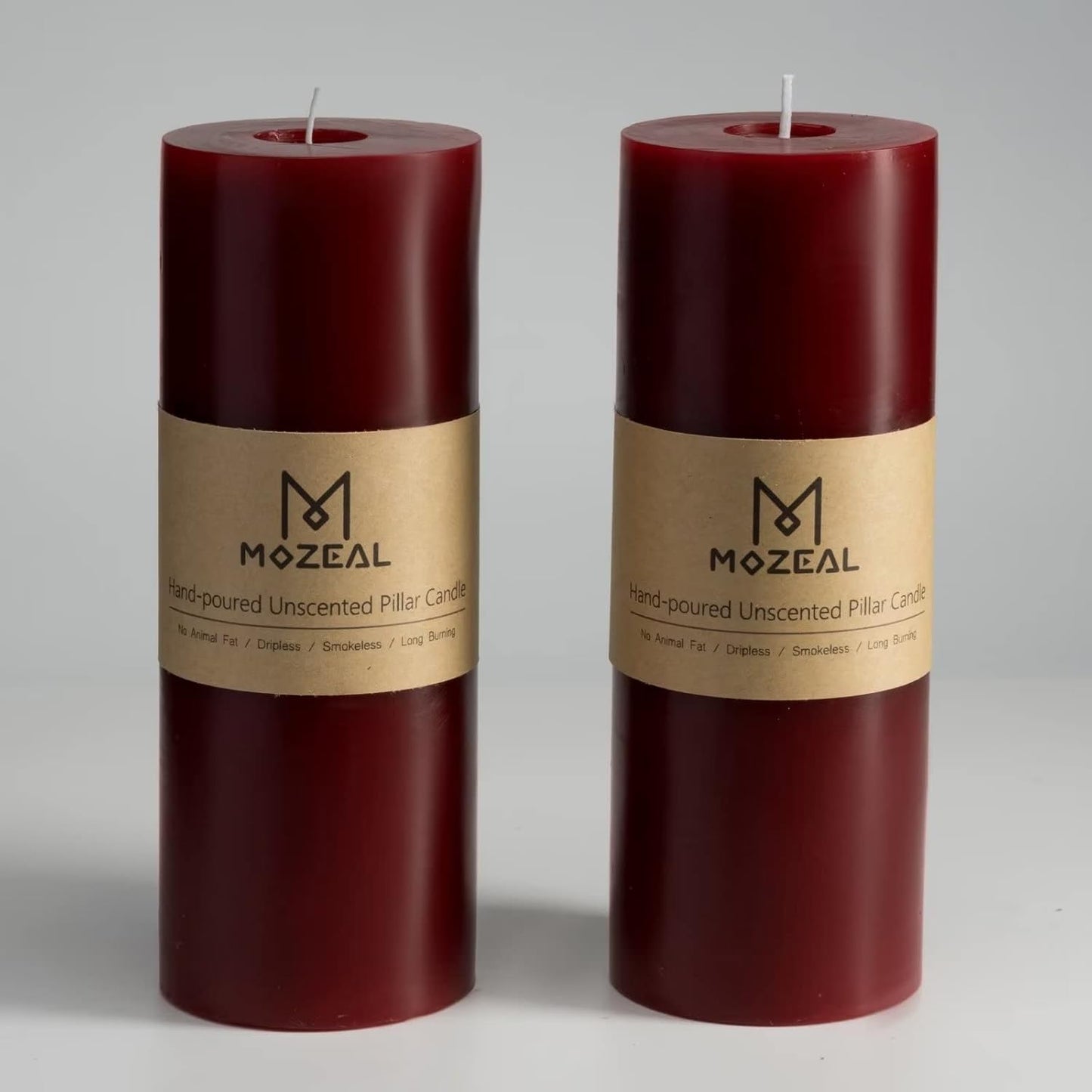 MOZEAL 3" x 4" Hand-Poured Unscented Candle,Dripless Pillar Candle Set of 3,Long Clean Burning,Approx 72 Hours Burn Time,Rustic Country Style,Wedding,Dinner,Christmas and Home Decor,White