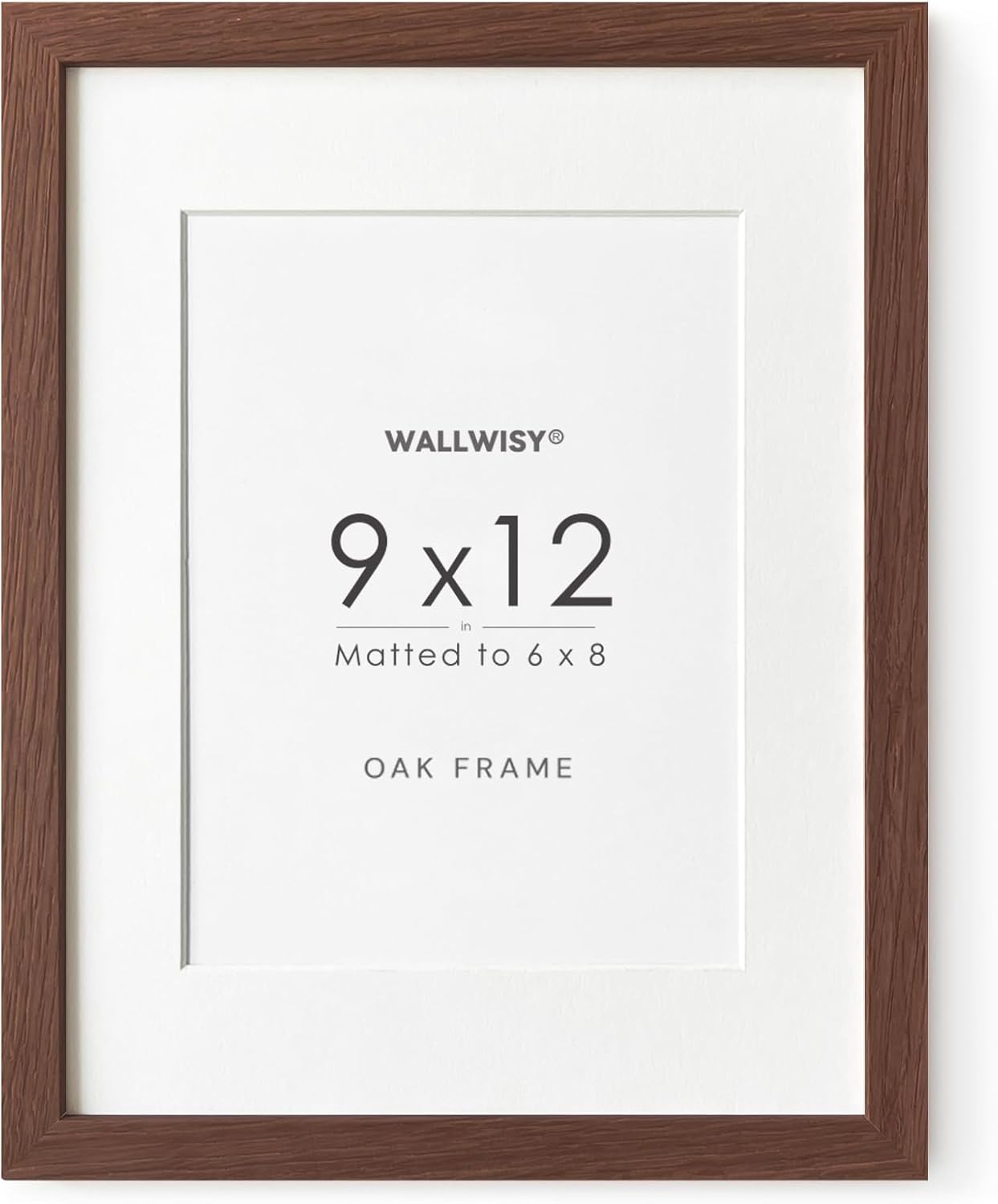 5x7 Picture Frame, Solid Oak Wood 5 x 7 Photo Frame with Mat to 4x6, 7x5 Picture Frames for Wall and Tabletop Display, (Walnut Set of 1)