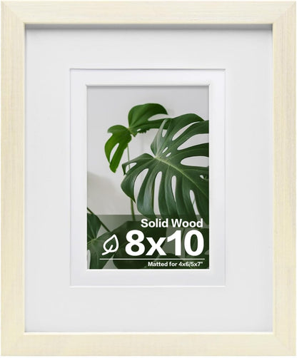 Egofine 12x16 Picture Frame Black, Covered by Plexiglass Made of Solid Wood, Display Pictures 9x12 and 11x14 with Mat or 12x16 Without Mat, for Wall Mounting Photo Frame - Colors A
