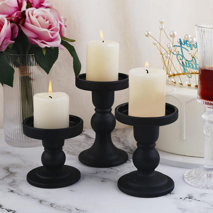 6-Piece Set of Glass Candlestick, Crystal Candlestick Holder Holder and Conical Candle, Christmas Candle Holder Decoration, Family Living Room Wedding Candle Holder (Clear 2sets)