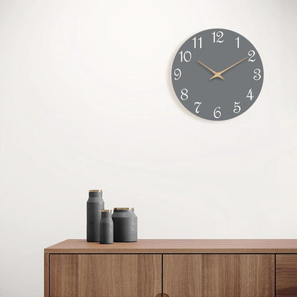 Mosewa Wall Clock 8 Inch Black Battery Operated Silent Non Ticking Simple Minimalist Rose Gold Numbers Decorative for Bedroom Living Room Kitchen Home Bathroom Office