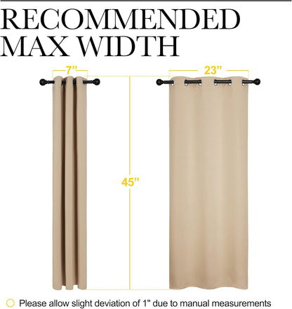 NICETOWN Halloween Pitch Black Solid Thermal Insulated Grommet Blackout Curtains/Drapes for Bedroom Window (2 Panels, 42 inches Wide by 63 inches Long, Black) - Colors D
