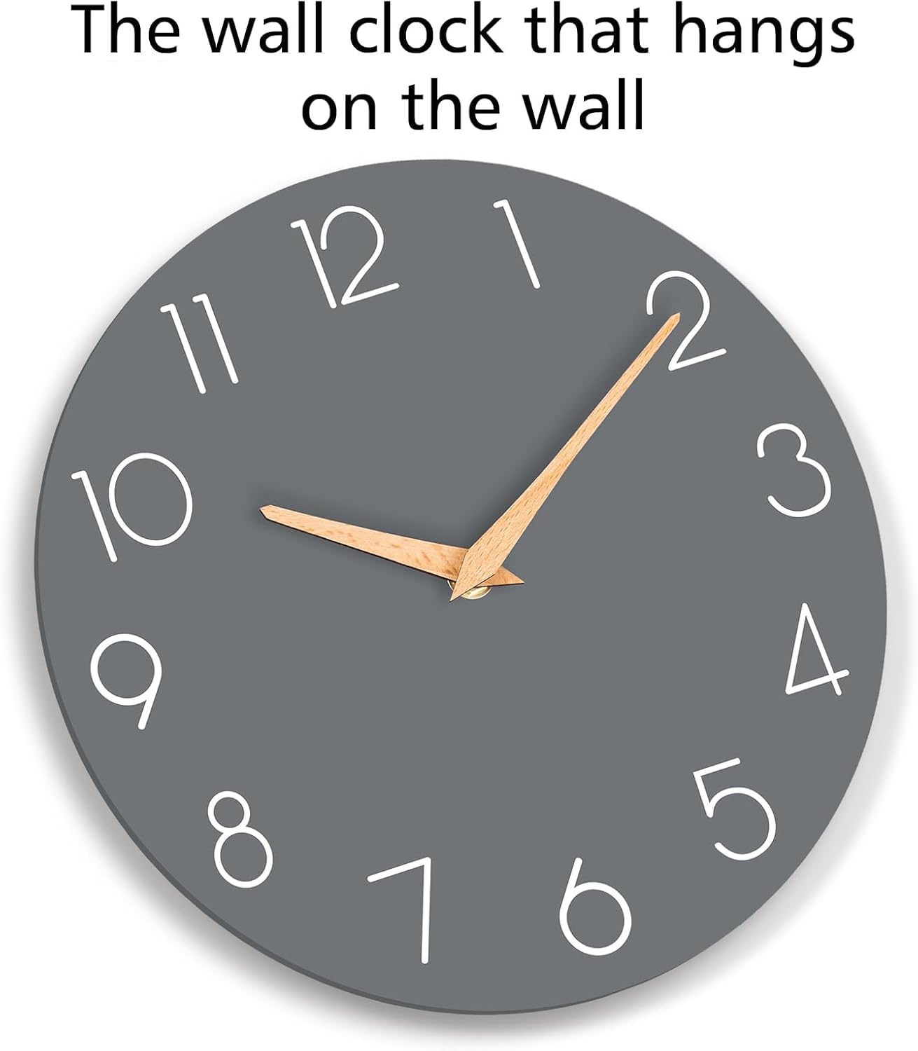 cicininc Wall Clock, Gray Silent Non-Ticking, Decorative Battery Operated Wall Clocks for Bedroom, Kitchen, Home, Office, School, Hotel (8 Inch)