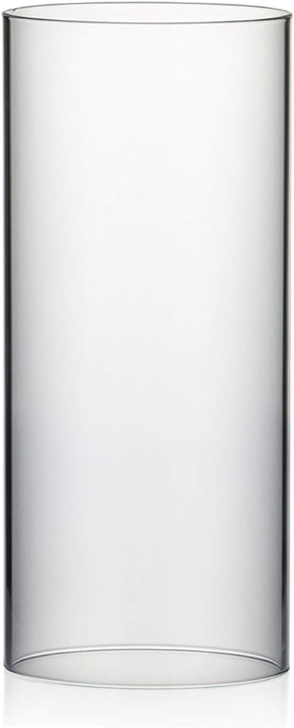 WGVI Hurricane Candle Holder Sleeve, Wide 4", Height 8", Clear Glass Cylinder Candleholder, Chimney Tube, Open Ended Candle Shade, 1 Piece - Colors B