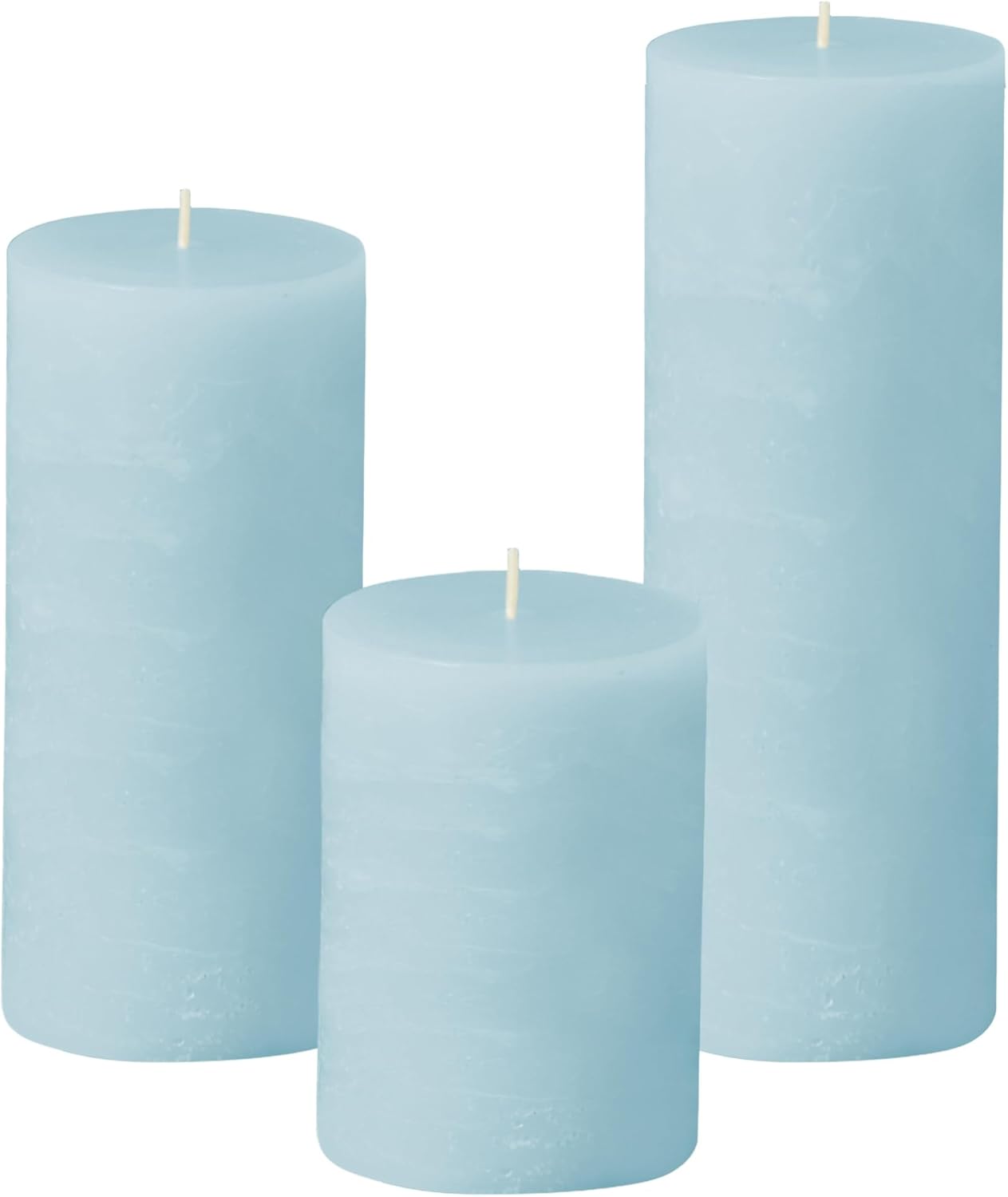 Simply Soson 3x6 inch Ivory Pillar Candles Set of 3, Rustic Texture, Unscented Ivory Candles, Dripless Candles, 3 inch Pillar Candles Ideal as Wedding, Parties, Spas, Dinner, Home Decoration, Church