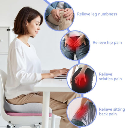 Seat Cushions for Office Chairs Wheelchair Cushion for Long Sitting Back Pain，Memory Foam Seat Car Computer Desk Chair Cushion，Coccyx Cushion for Tailbone Pain Relief Cushion Office Chair Black