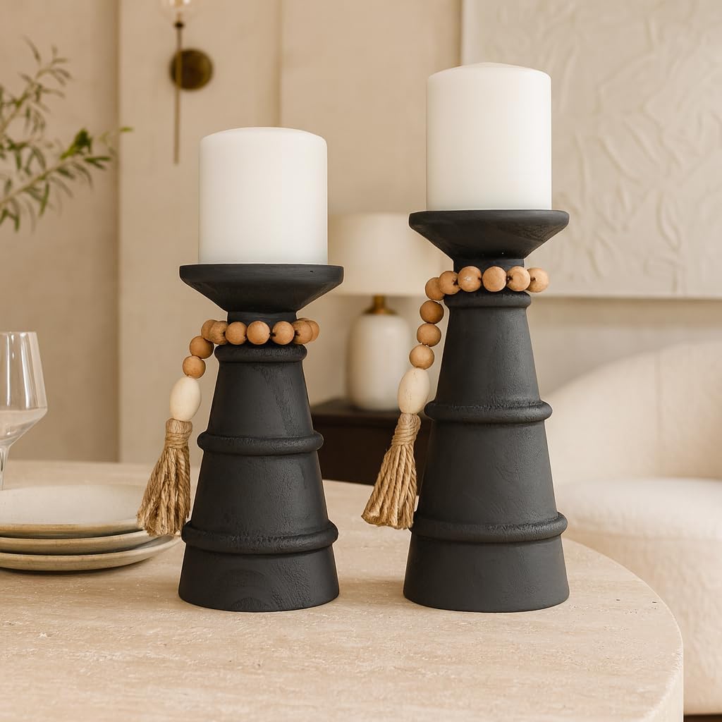 Deco 79 Metal Abstract Decorative Candle Holder Mushroom Inspired Candle Stand, Set of 2 Candlestick Holder 11", 14"H, Gold