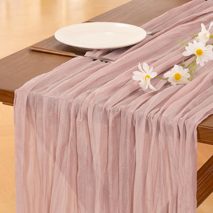 Socomi 3pcs Sage Green Cheesecloth Table Runner Summer Boho Rustic Gauze 120 inch 10FT Cheese Cloth Sheer Runner for Wedding Party Baby Shower Home Decor Holiday Decorations