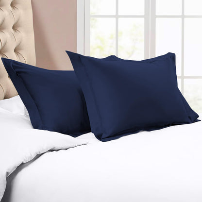 Euro Sham Covers 26x26 Set of 2 White 600 Thread Count 100% Egyptian Cotton Pack of 2 Euro 26x26 Pillow Covers Cushion Cover Cases Soft Skin Friendly European Size Decorative Square Pillow Shams