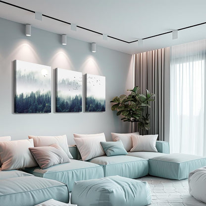 MHARTK66 Wall Art for Living Room Modern Wall Decor for Bedroom Office Decor Abstract Mountain Forest Landscapes Ink Painting 3 Piece Framed Canvas Art Prints Ready to Hang Wall Pictures Home Decor